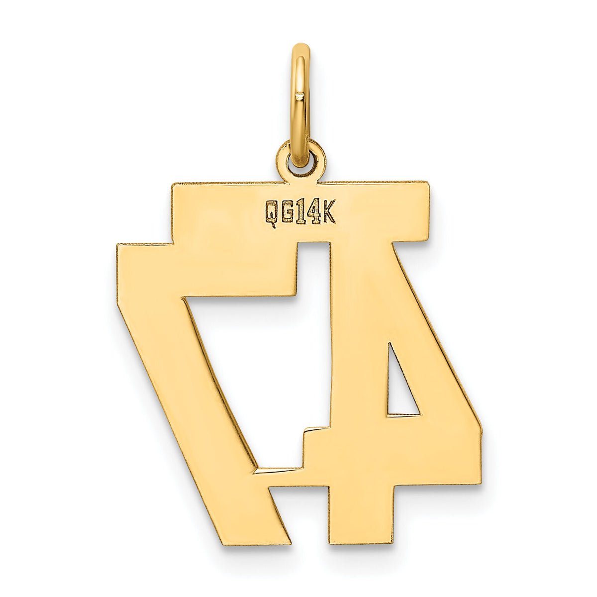 14k Medium Polished Number 47 Charm-LM47
