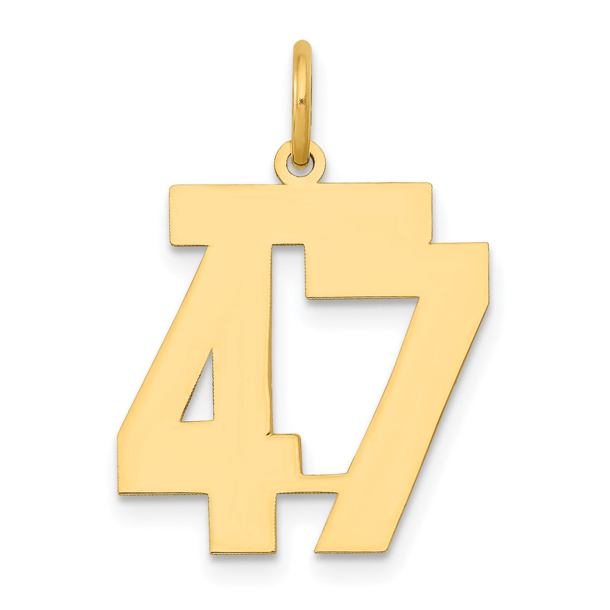 14k Medium Polished Number 47 Charm-LM47