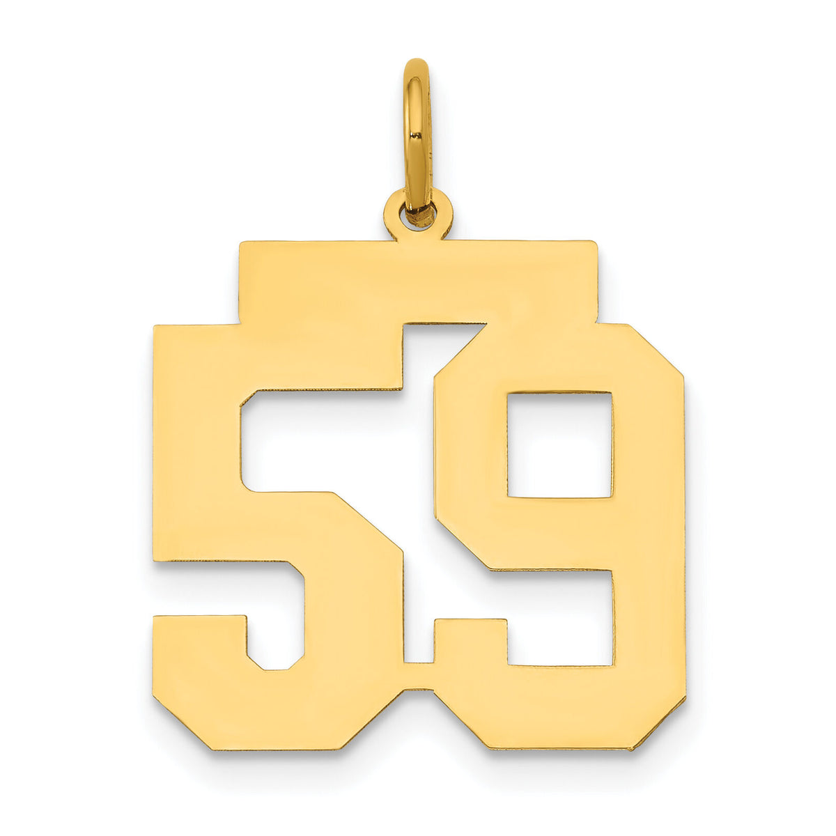 14k Medium Polished Number 59 Charm-LM59