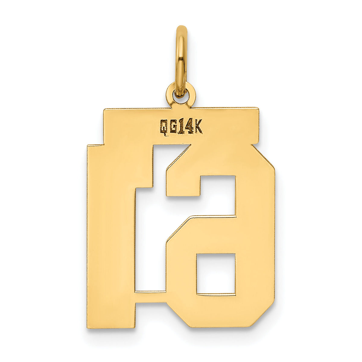 14k Medium Polished Number 61 Charm-LM61
