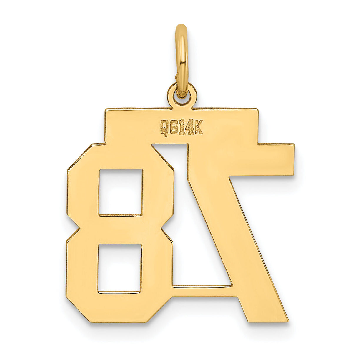 14k Medium Polished Number 78 Charm-LM78