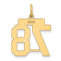 14k Medium Polished Number 78 Charm-LM78