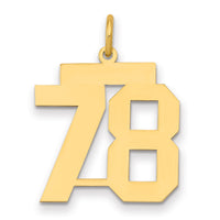 14k Medium Polished Number 78 Charm-LM78