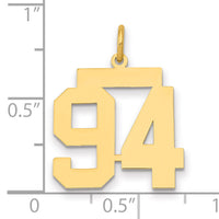 14k Medium Polished Number 94 Charm-LM94