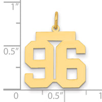 14k Medium Polished Number 96 Charm-LM96