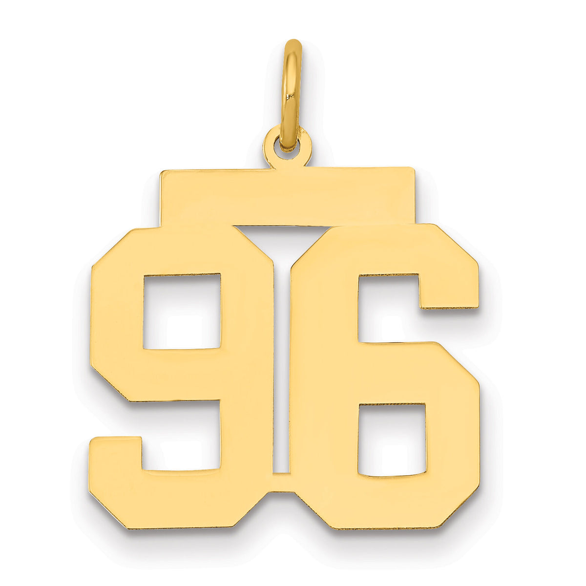 14k Medium Polished Number 96 Charm-LM96