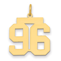 14k Medium Polished Number 96 Charm-LM96