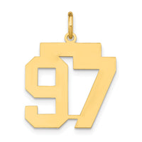 14k Medium Polished Number 97 Charm-LM97