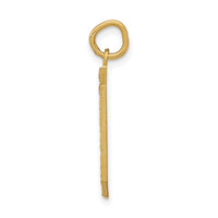 14k Large Brushed Diamond-cut Number 0 Charm-LN00