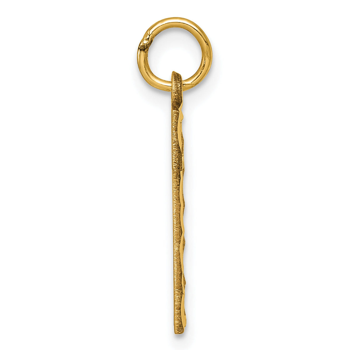 14k Large Brushed Diamond-cut Number 1 Charm-LN01