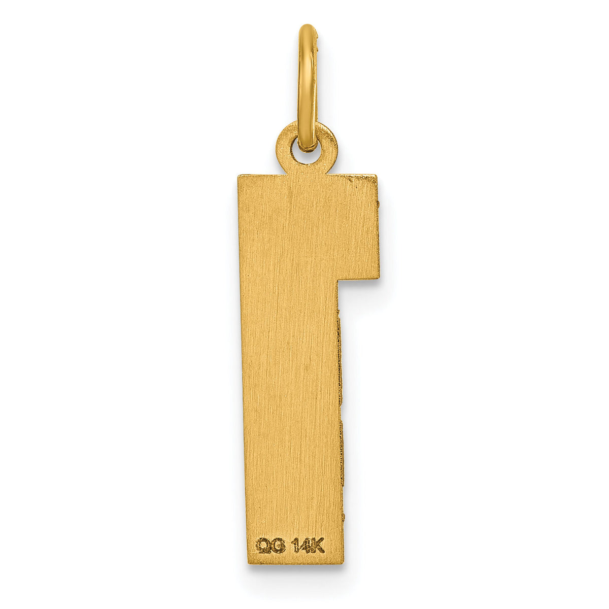 14k Large Brushed Diamond-cut Number 1 Charm-LN01