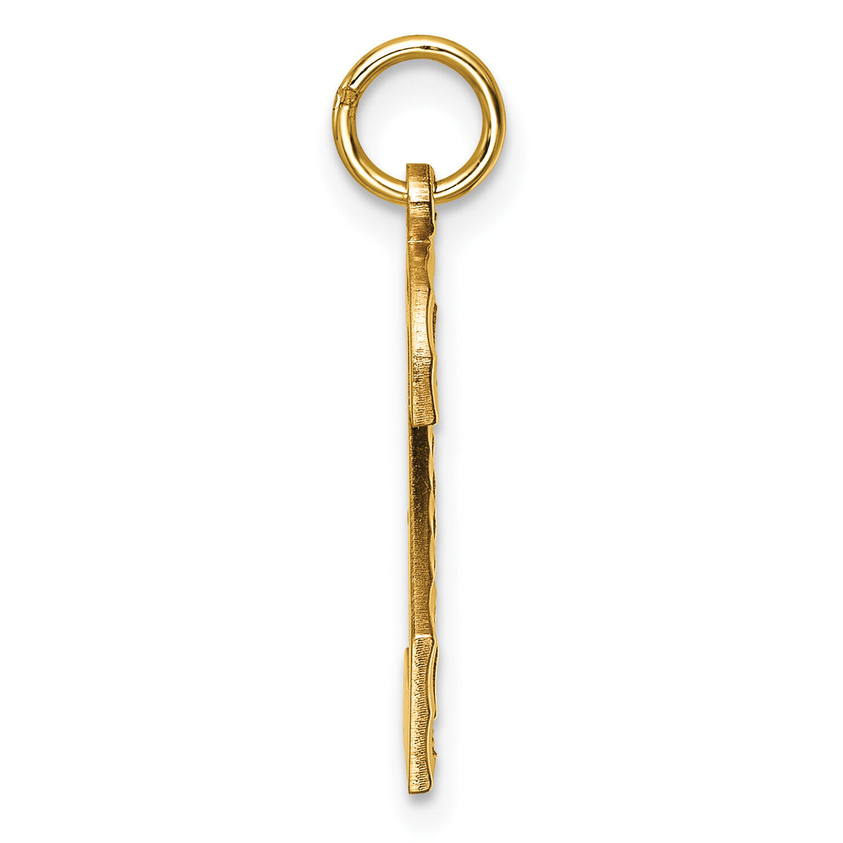 14k Large Brushed Diamond-cut Number 2 Charm-LN02
