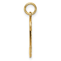 14k Large Brushed Diamond-cut Number 2 Charm-LN02