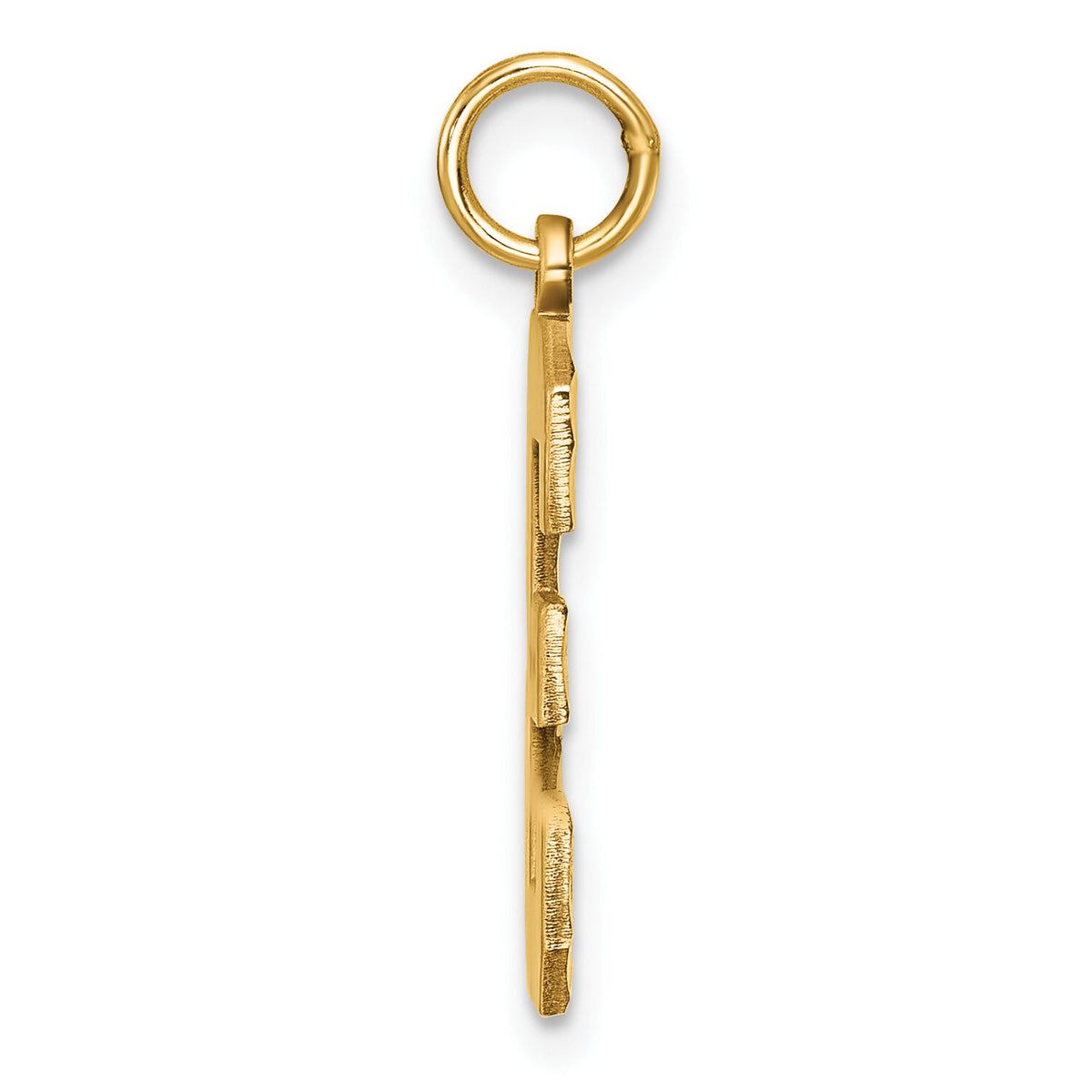 14k Large Brushed Diamond-cut Number 3 Charm-LN03