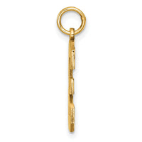 14k Large Brushed Diamond-cut Number 3 Charm-LN03
