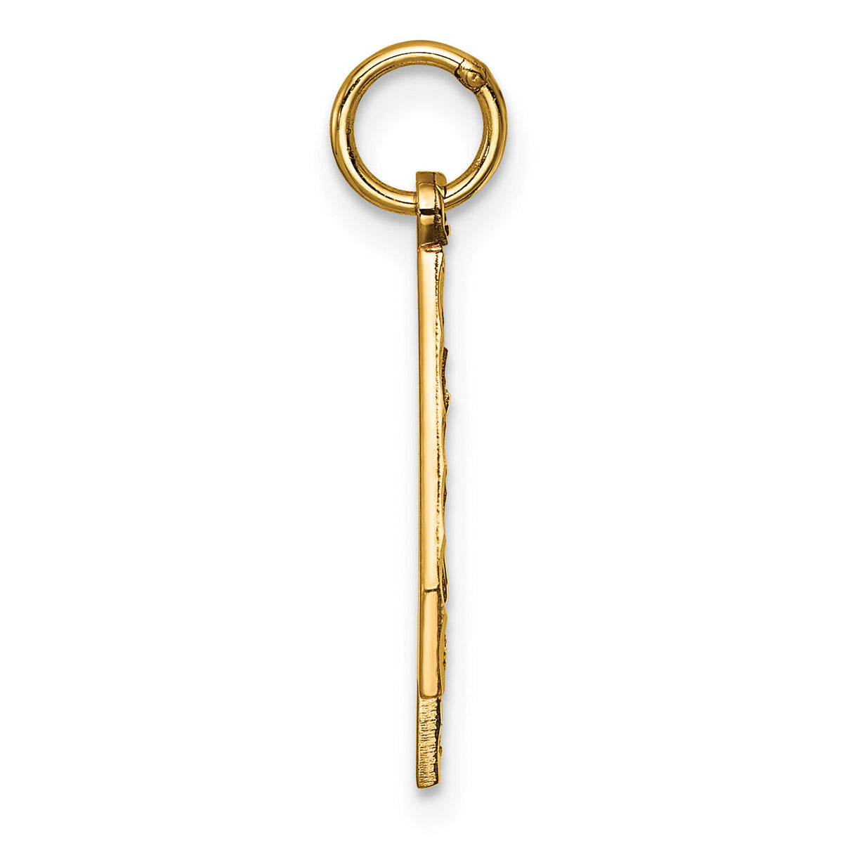 14k Large Brushed Diamond-cut Number 4 Charm-LN04