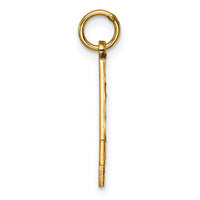 14k Large Brushed Diamond-cut Number 4 Charm-LN04