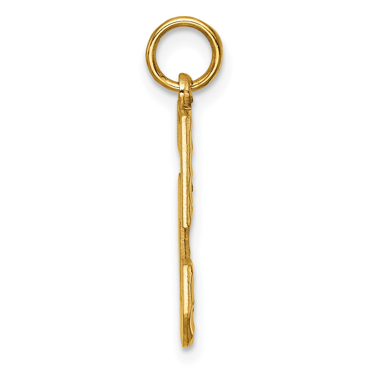 14k Large Brushed Diamond-cut Number 5 Charm-LN05