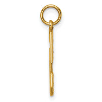 14k Large Brushed Diamond-cut Number 5 Charm-LN05