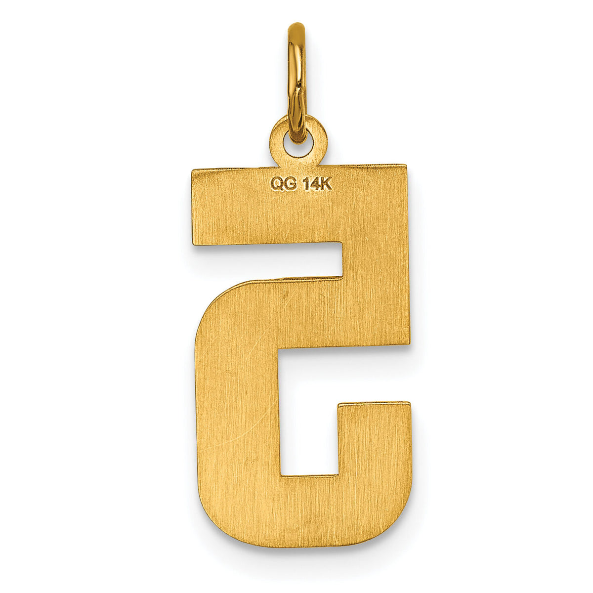 14k Large Brushed Diamond-cut Number 5 Charm-LN05