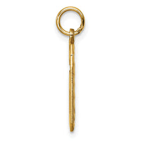14k Large Brushed Diamond-cut  Number 6 Charm-LN06