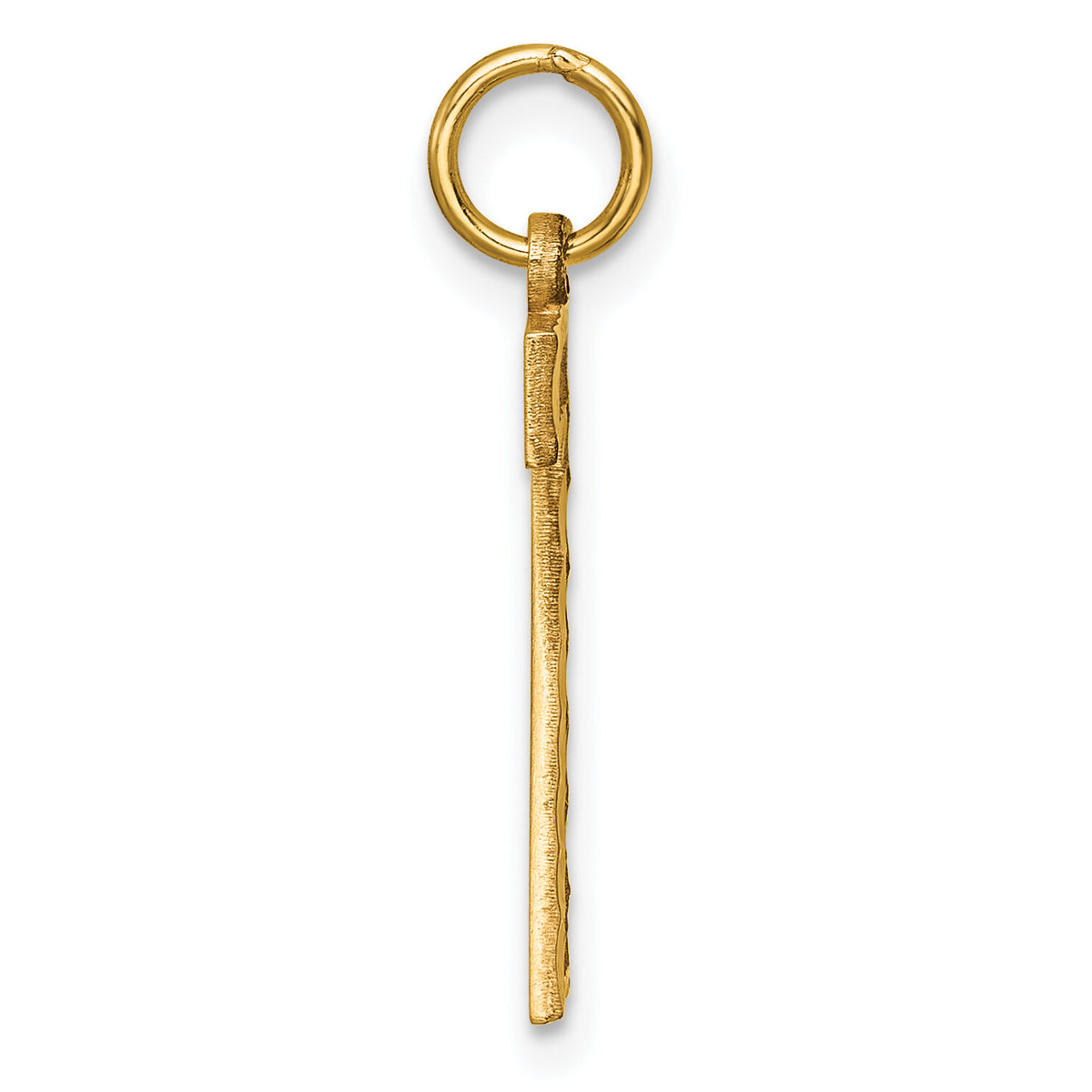 14k Large Brushed Diamond-cut  Number 7 Charm-LN07