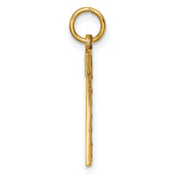 14k Large Brushed Diamond-cut  Number 7 Charm-LN07