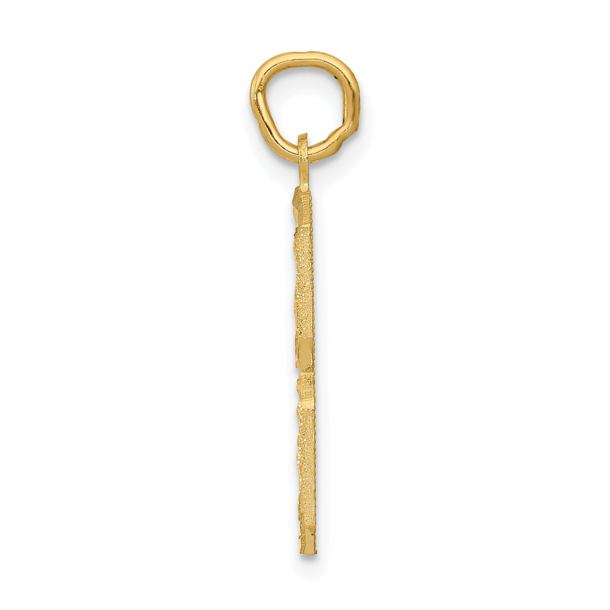 14k Large Brushed Diamond-cut  Number 8 Charm-LN08