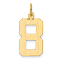 14k Large Brushed Diamond-cut  Number 8 Charm-LN08