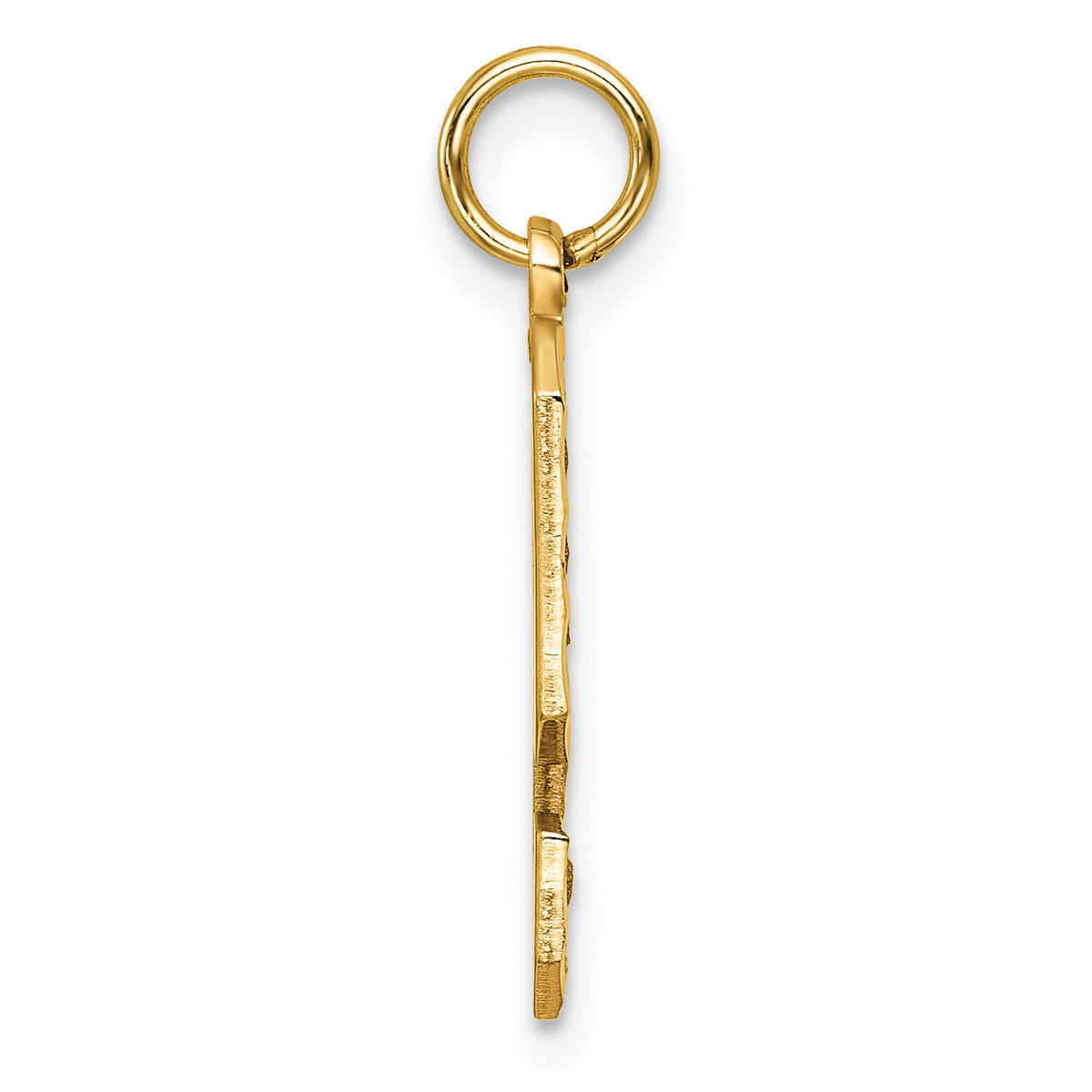 14k Large Brushed Diamond-cut  Number 9 Charm-LN09