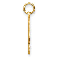 14k Large Brushed Diamond-cut  Number 9 Charm-LN09