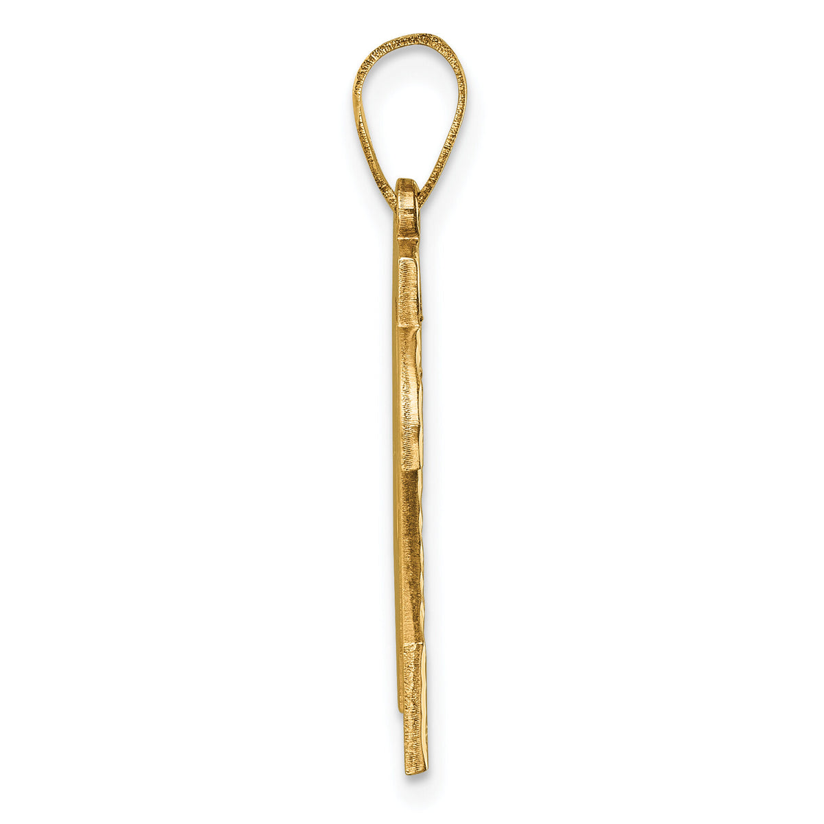 14k Large Brushed  Diamond-cut Number 24 Charm-LN24