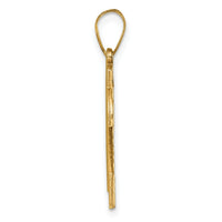 14k Large Brushed  Diamond-cut Number 24 Charm-LN24