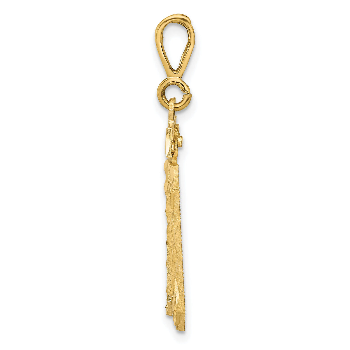 14k Large Brushed Diamond-cut Number 30 Charm-LN30