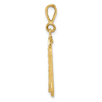 14k Large Brushed Diamond-cut Number 30 Charm-LN30