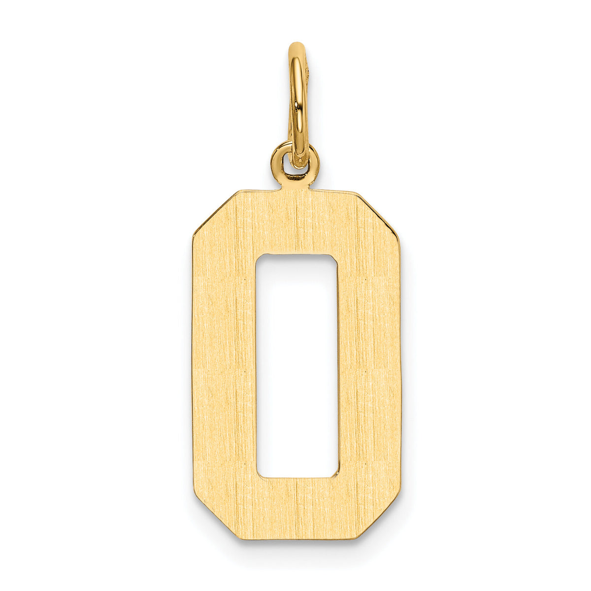 14k Large Polished Number 0 Charm-LP00