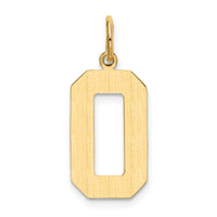 14k Large Polished Number 0 Charm-LP00