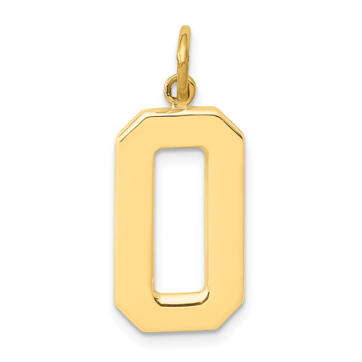 14k Large Polished Number 0 Charm-LP00