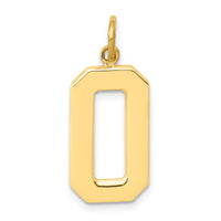 14k Large Polished Number 0 Charm-LP00