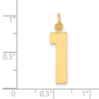 14k  Large Polished Number 1 Charm-LP01