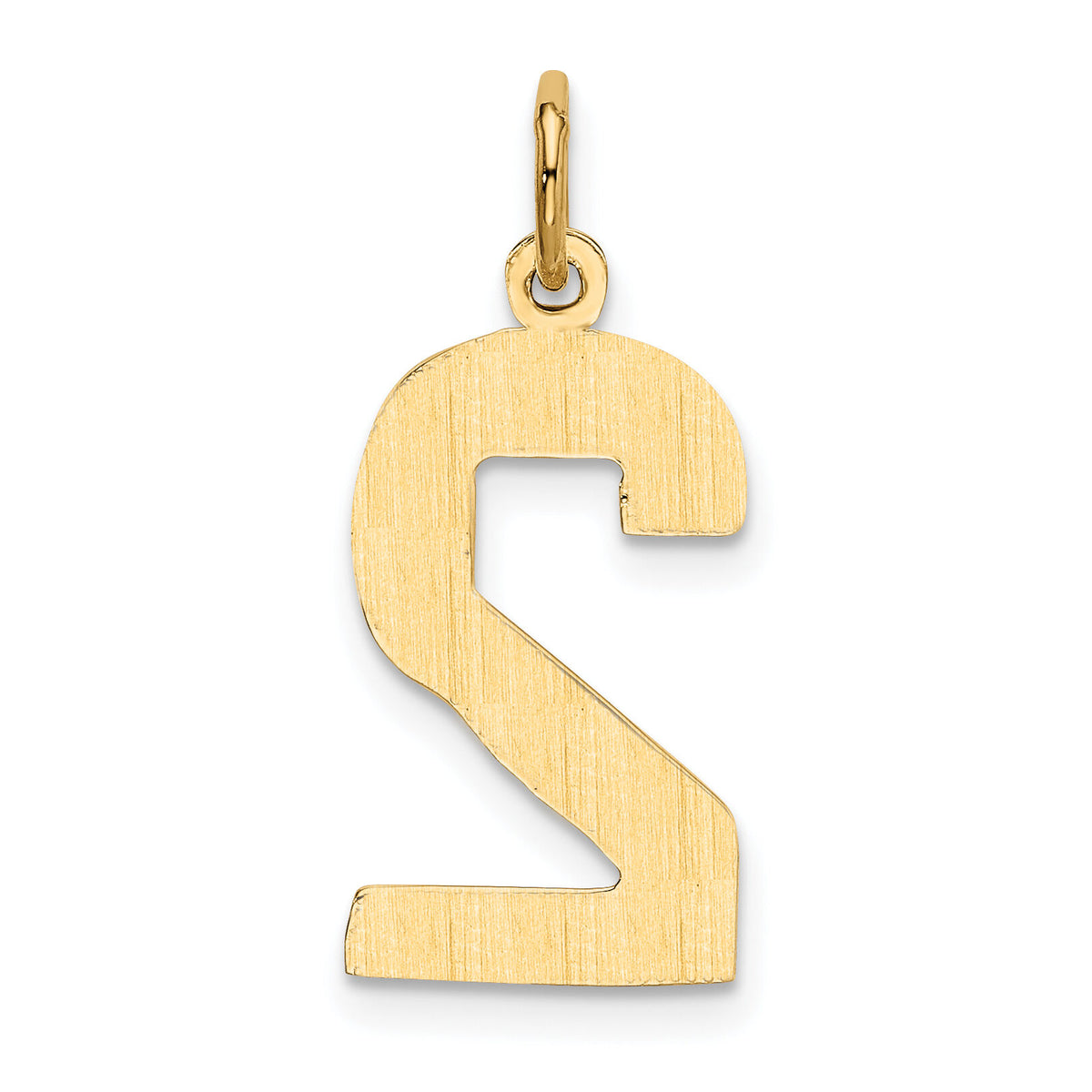 14k  Large Polished Number 2 Charm-LP02