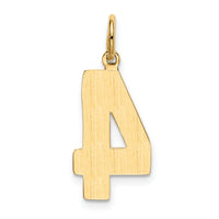 14k  Large Polished Number 4 Charm-LP04