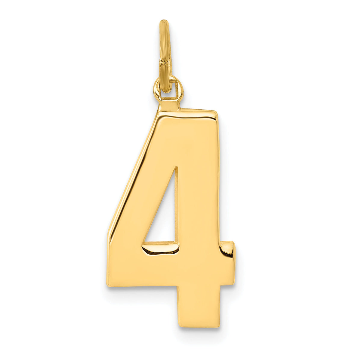 14k  Large Polished Number 4 Charm-LP04