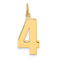 14k  Large Polished Number 4 Charm-LP04