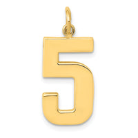 14k  Large Polished Number 5 Charm-LP05