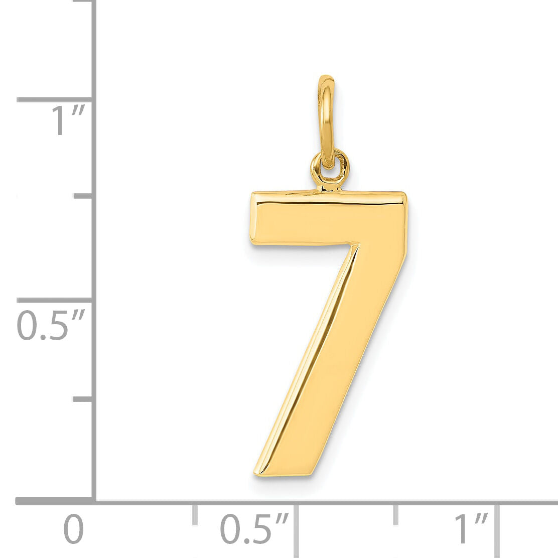 14k  Large Polished Number 7 Charm-LP07