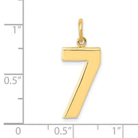 14k  Large Polished Number 7 Charm-LP07