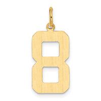 14k  Large Polished Number 8 Charm-LP08