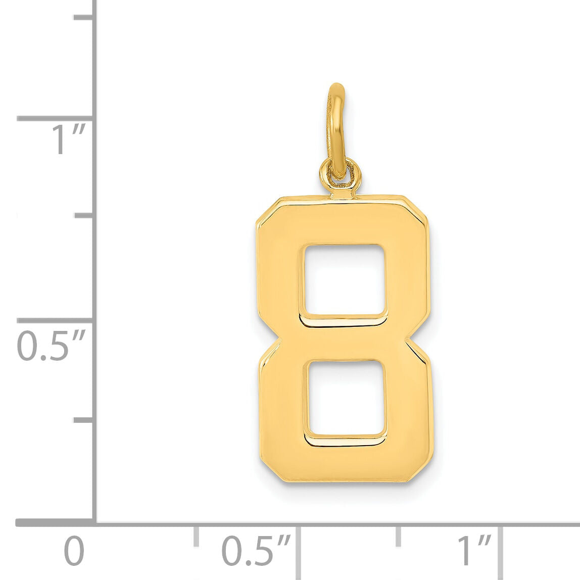 14k  Large Polished Number 8 Charm-LP08