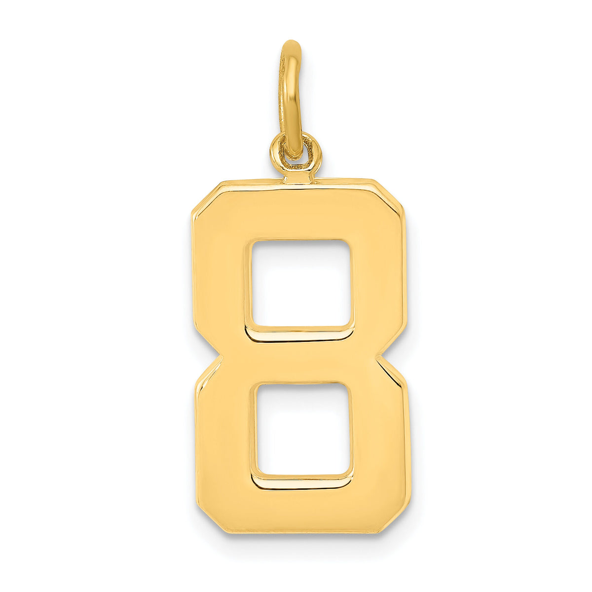 14k  Large Polished Number 8 Charm-LP08